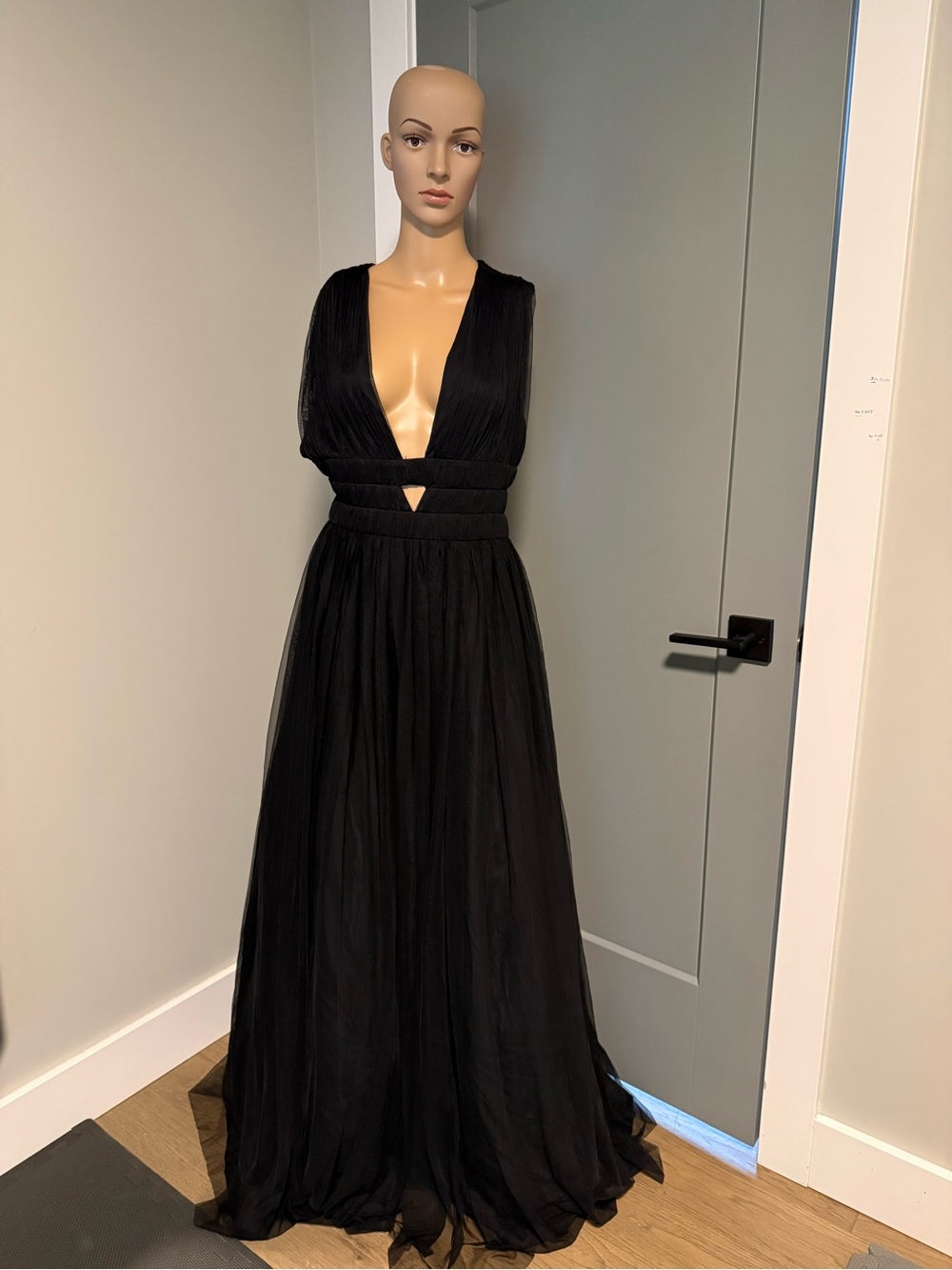 ASOS Black Plunging V-Neck Maxi Dress